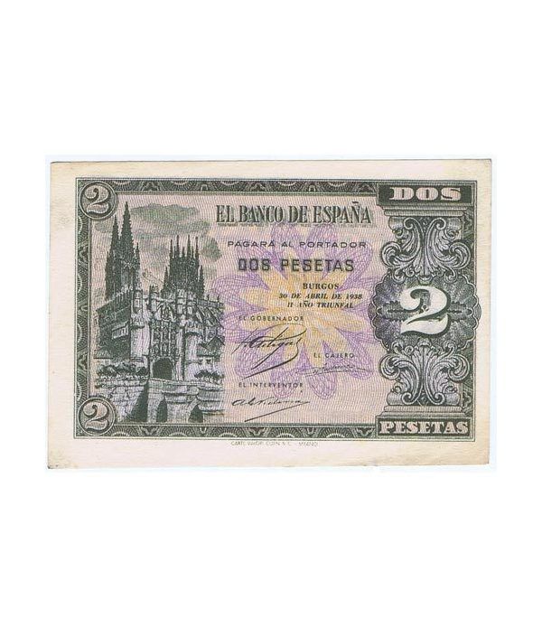 (1938/04/30) Burgos. 2 Pesetas. EBC+. Serie E2237463