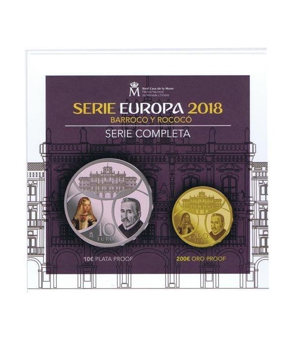 Monedas 2018 Europa. Barroco y Rococó. Completa oro y plata.