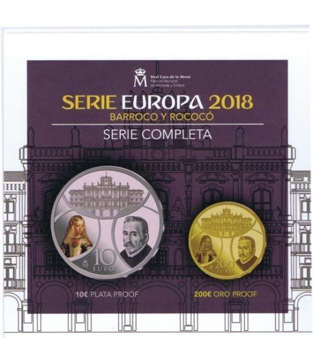 Monedas 2018 Europa. Barroco y Rococó. Completa oro y plata.