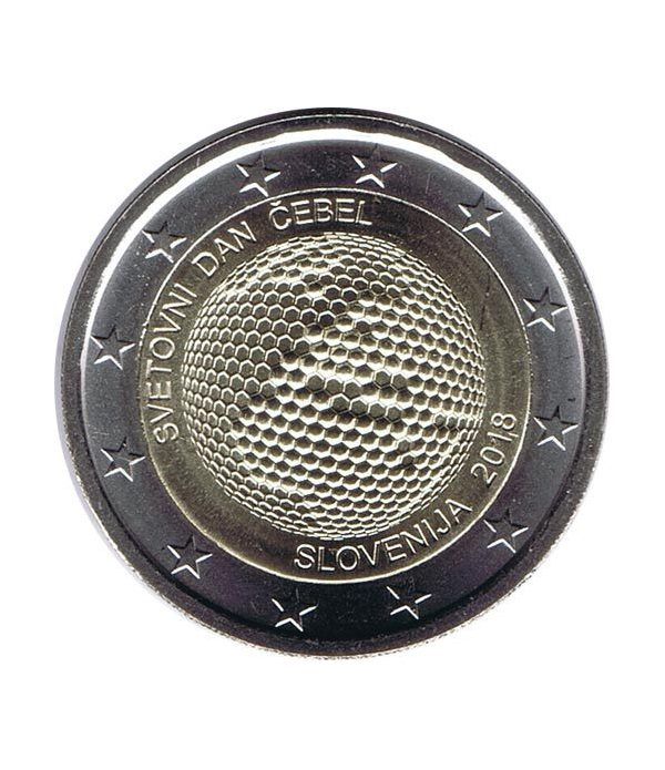 moneda conmemorativa 2 euros Eslovenia 2018 Abejas.