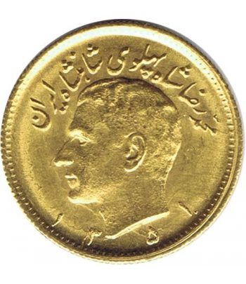 Moneda de oro Iran Persia 1/2 Pahlavi Muhammad Reza.