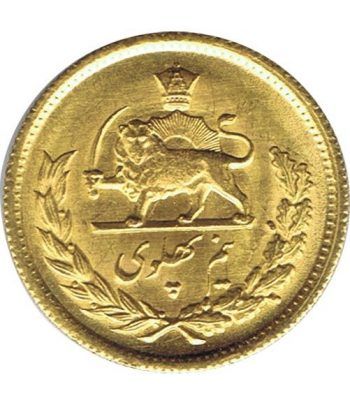 Moneda de oro Iran Persia 1/2 Pahlavi Muhammad Reza.