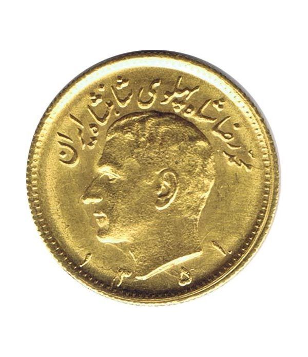 Moneda de oro Iran Persia 1/2 Pahlavi Muhammad Reza.