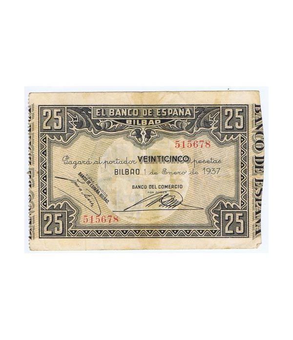 (1937/01/01) Bilbao. 25 Pesetas. MBC-. Serie 515678