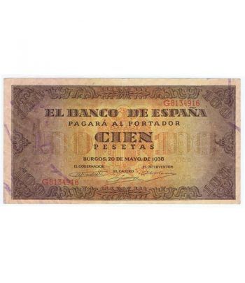 (1938/05/20) Burgos. 100 Pesetas. EBC. Serie G8134916  - 1