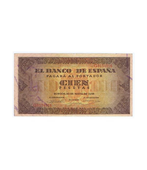 (1938/05/20) Burgos. 100 Pesetas. EBC. Serie G8134916