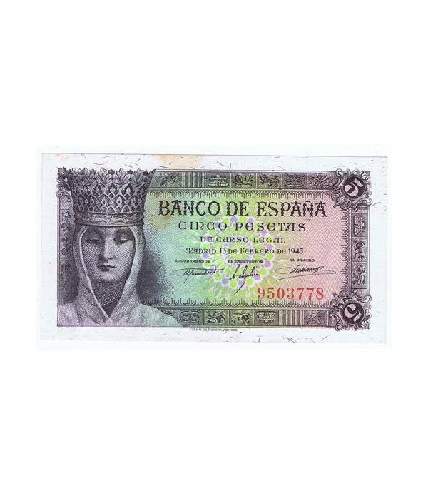 (1943/02/13) Madrid. 5 Pesetas. SC. Sin Serie 9503778.