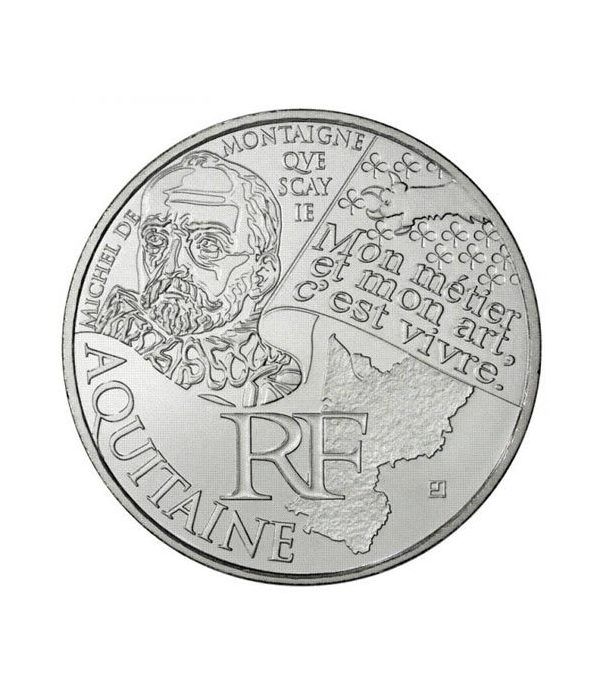 Francia 10 € 2012 Les Euros des Regions. Aquitaine.