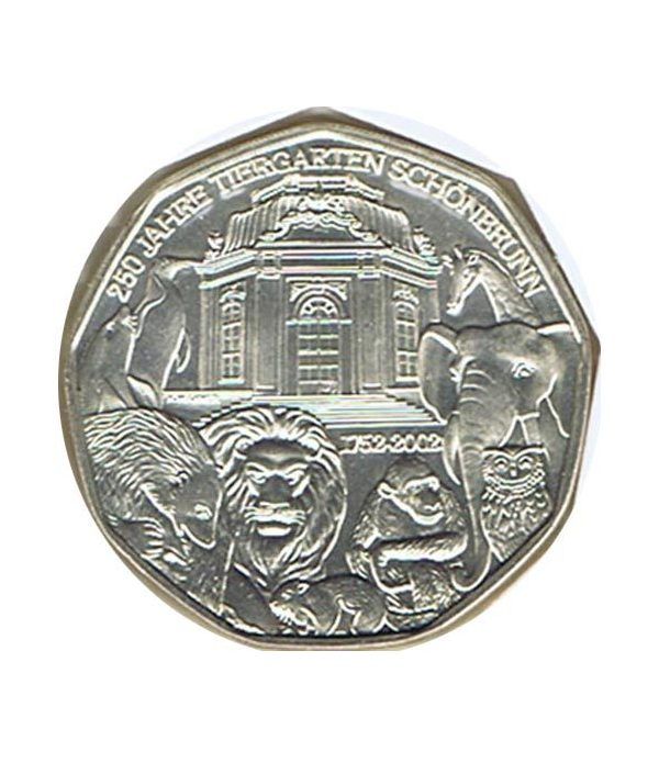 moneda Austria 5 Euros 2002 (nueve esquinas) Zoo. Oso Polar