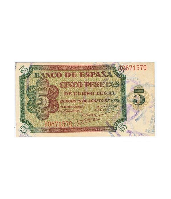 (1938/08/10) Burgos. 5 Pesetas. EBC.