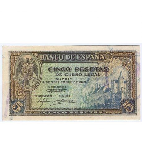 (1940/09/04) Madrid. 5 Pesetas. EBC.