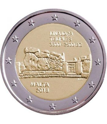 moneda conmemorativa 2 euros Malta 2018 Templos Mnajdra