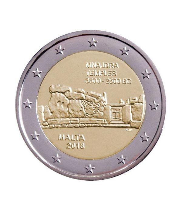 moneda conmemorativa 2 euros Malta 2018 Templos Mnajdra