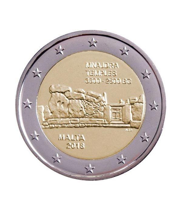 moneda conmemorativa 2 euros Malta 2018 Templos Mnajdra  - 2