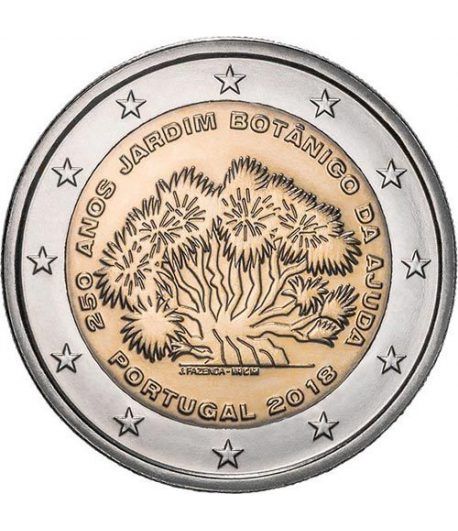 moneda conmemorativa 2 euros Portugal 2018 Jardín Botánico.