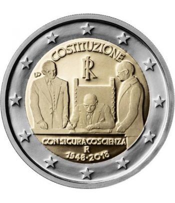 moneda conmemorativa 2 euros Italia 2018 Constitución