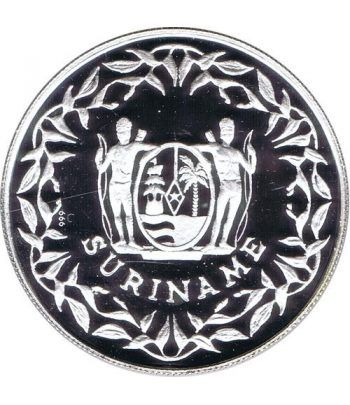 Moneda de plata 100 Guilders Suriname 1992 Ciclismo Barcelona 92