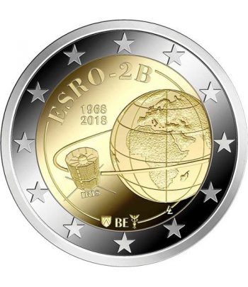 moneda conmemorativa 2 euros Belgica 2018 Satelite ESRO 2B.