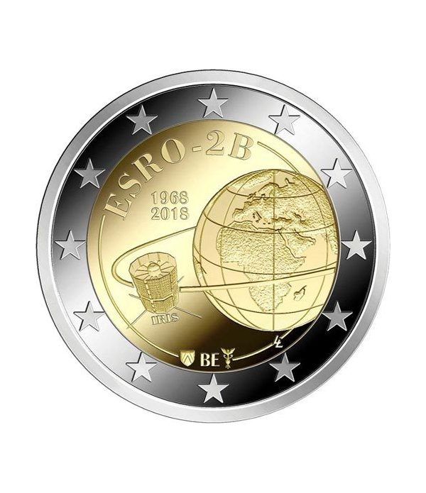 moneda conmemorativa 2 euros Belgica 2018 Satelite ESRO 2B.