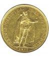Moneda de oro 10 coronas 1911 Hungria.