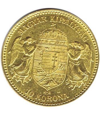 Moneda de oro 10 coronas 1911 Hungria.