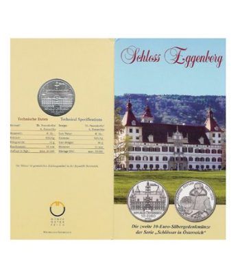 moneda Austria 10 Euros 2002 (Castillo de Eggenberg)-estuche.