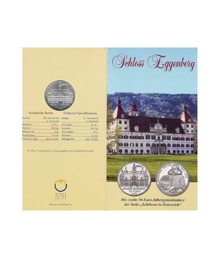 moneda Austria 10 Euros 2002 (Castillo de Eggenberg)-estuche.