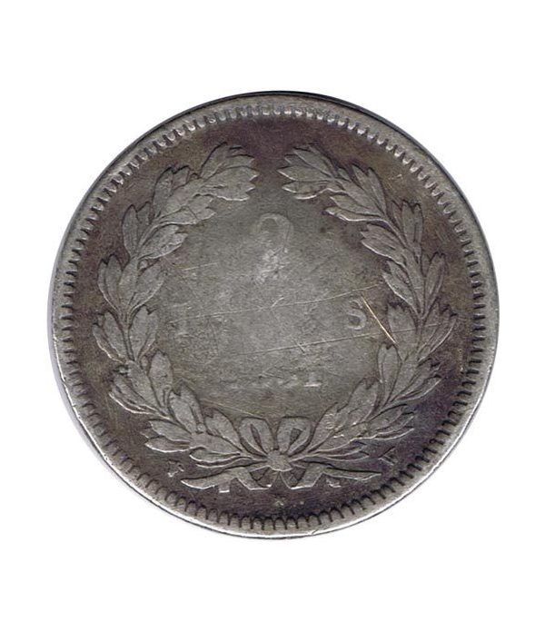 Moneda de plata 2 Francos Francia 1831 W Lille.