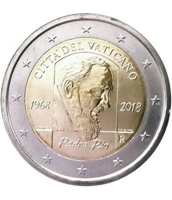 moneda conmemorativa 2 euros Vaticano 2018 Padre Pío.