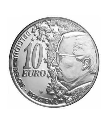 moneda Belgica 10 Euros 2002. Estuche proof. Plata.