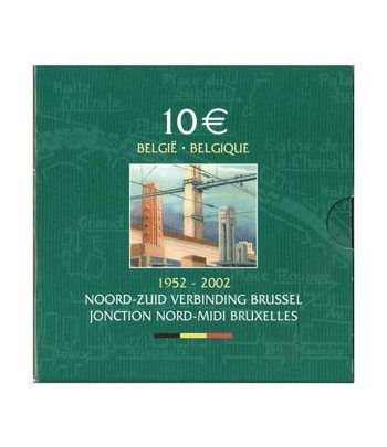 moneda Belgica 10 Euros 2002. Estuche proof. Plata.