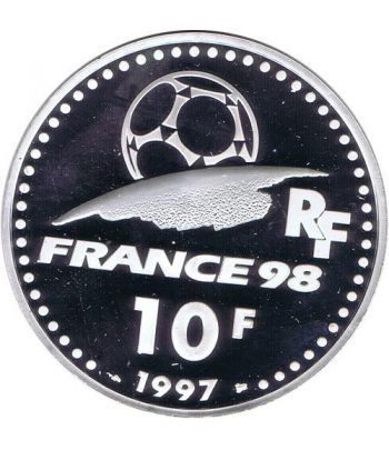 Moneda de plata 10 Francos Francia 1997 Mundial 98 Inglaterra