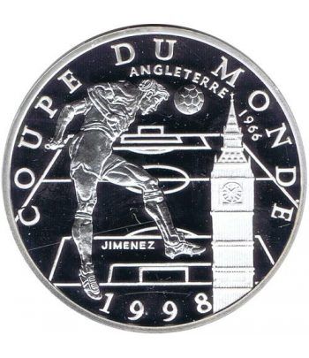 Moneda de plata 10 Francos Francia 1997 Mundial 98 Inglaterra