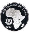 Moneda de plata 1000 Nuevos Zaires Zaire 1997. Mundial 98