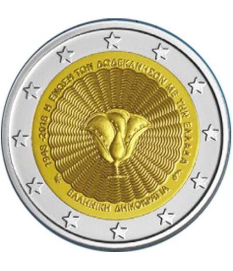 moneda conmemorativa 2 euros Grecia 2018 Dodecaneso