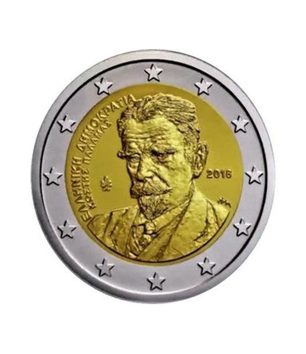 moneda conmemorativa 2 euros Grecia 2018 Kostis Palamás  - 2
