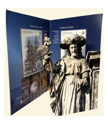 Cartera oficial euroset 2 Euros España 2018 Santiago + Sellos