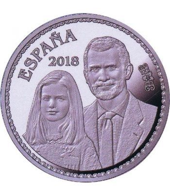 Moneda 2018 50 Aniversario Felipe VI Leonor. 10 euros. Plata  - 1
