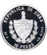 Moneda de plata 10 pesos Cuba 1996 Mundial Francia 1998