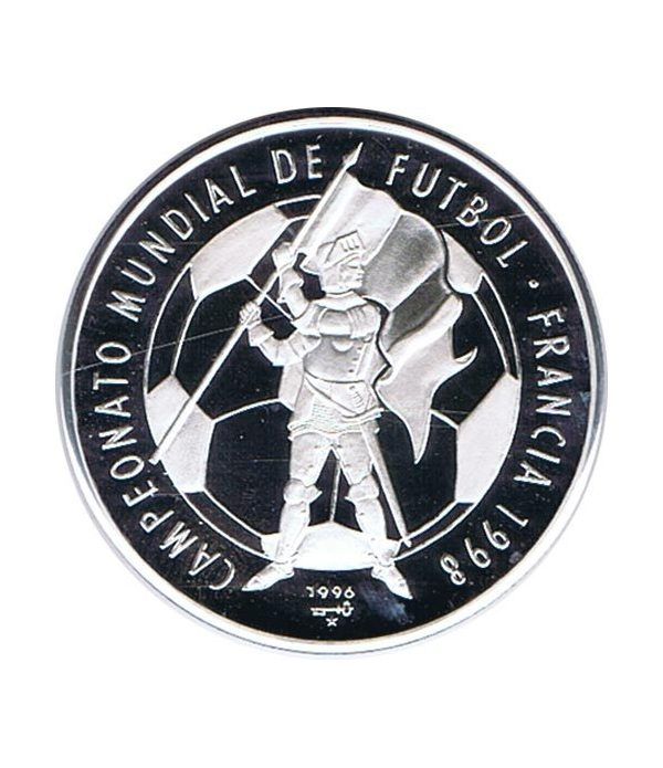 Moneda de plata 10 pesos Cuba 1996 Mundial Francia 1998  - 4