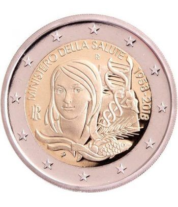 moneda conmemorativa 2 euros Italia 2018 Ministerio Salud