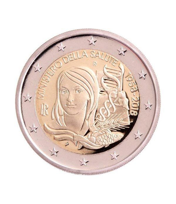 moneda conmemorativa 2 euros Italia 2018 Ministerio Salud