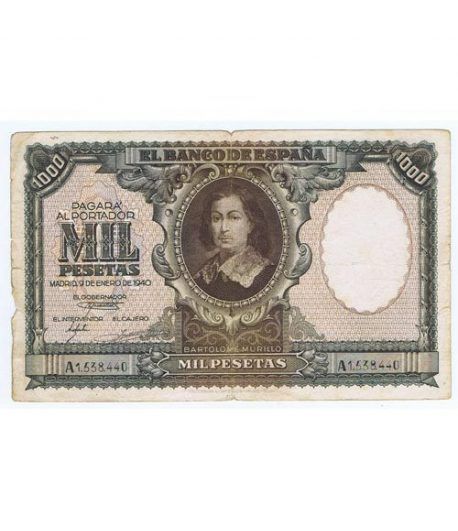 (1940/01/09) Madrid. 1000 Pesetas. MBC. Serie A1538440