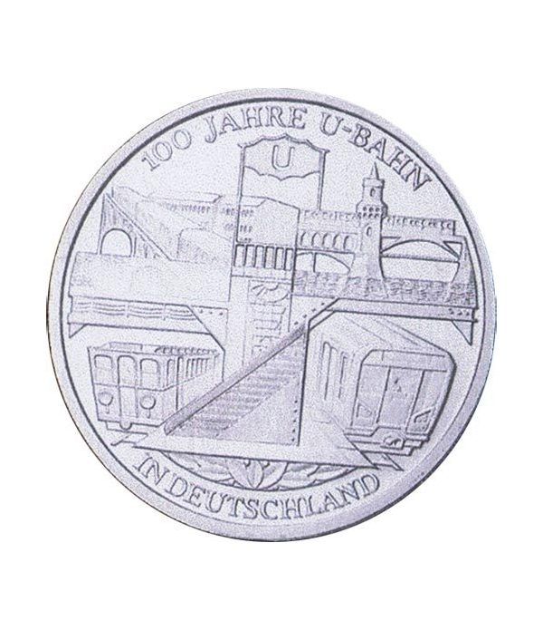 moneda Alemania 10 Euros 2002 D. Centenario del Metro. BU  - 4