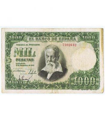 (1951/12/31) Madrid. 1000 Pesetas. MBC-. Sin serie 7302642