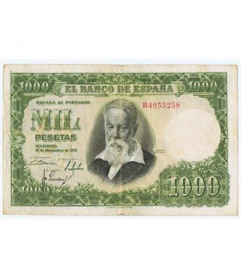 (1951/12/31) Madrid. 1000 Pesetas. MBC+. Serie B4953258