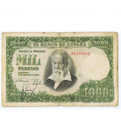 (1951/12/31) Madrid. 1000 Pesetas. MBC. Serie B1438242