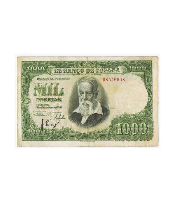 (1951/12/31) Madrid. 1000 Pesetas. MBC. Serie B8546648