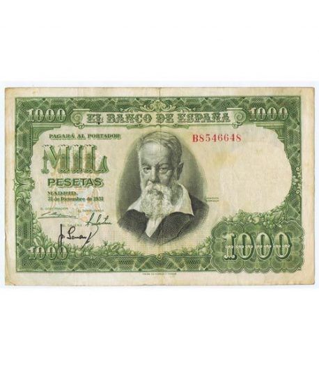 (1951/12/31) Madrid. 1000 Pesetas. MBC. Serie B8546648