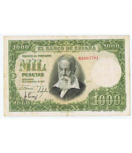 (1951/12/31) Madrid. 1000 Pesetas. MBC. Serie B2603701